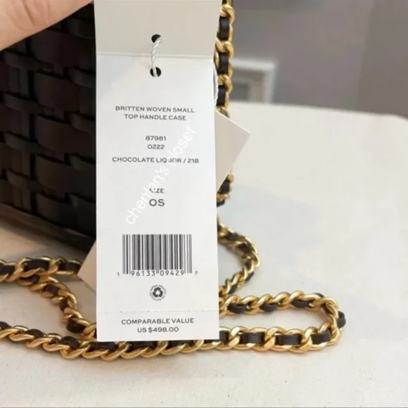 🔥 NeW! $498 Tory Burch Britten Woven Small Top handle Case - Picture 11 of 12